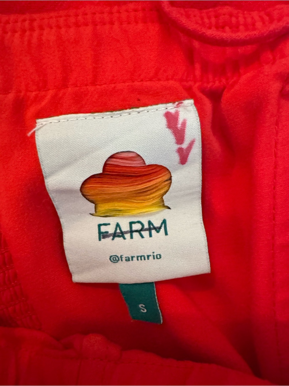FARM Rio Red Floral-Appliqué Linen Dress Maxi Small - Picture 10 of 16
